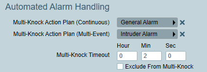 Multi-knock Action Plan Settings