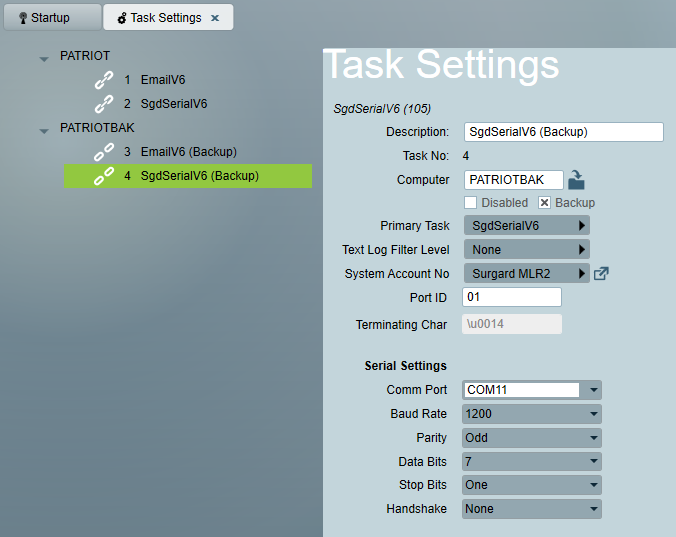 Backup Receiver Task