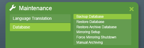 Manual backup menu