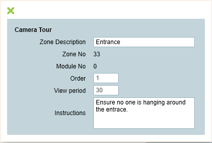 Camera Tour Settings