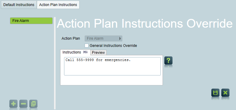 Action Plan Instruction overrides