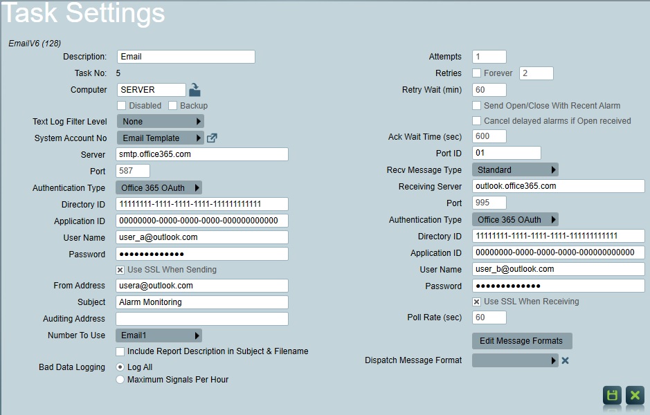 EmailTaskSetting