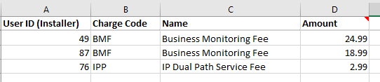 Installer Charge Import