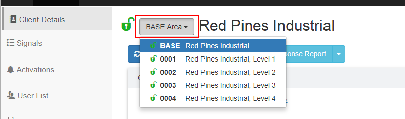 Client Area Menu