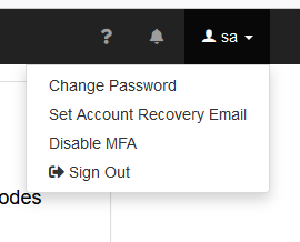 Disable MFA Menu