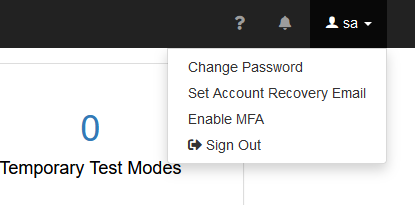 Enable MFA Menu