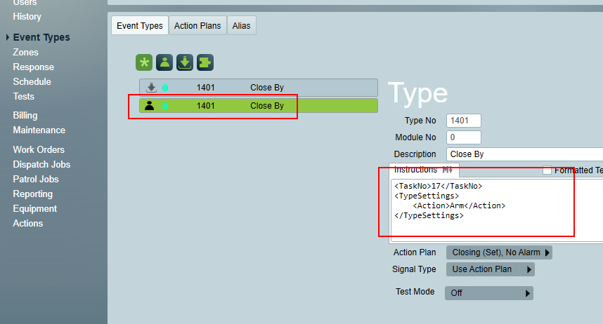 Configure remote arming