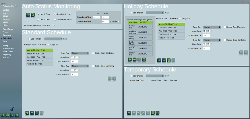 Schedule Tab