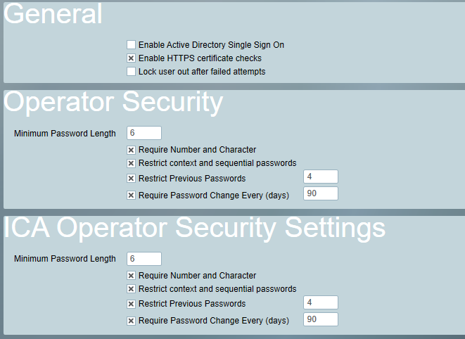 Security Settings