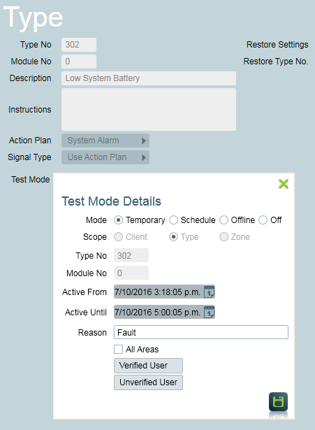 Event Types test