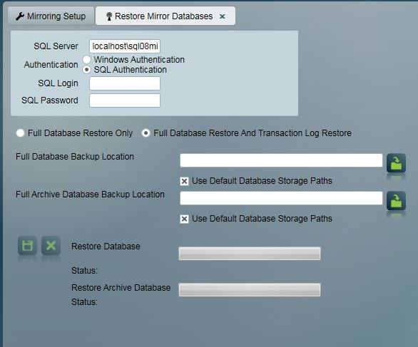 Restoring database for Mirroring