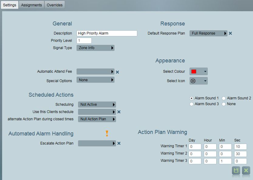 Action Plan Settings