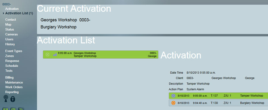 Activation List Tab