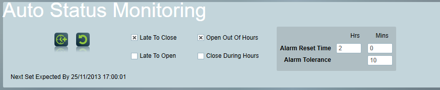 Auto Status Monitoring Alarm Options