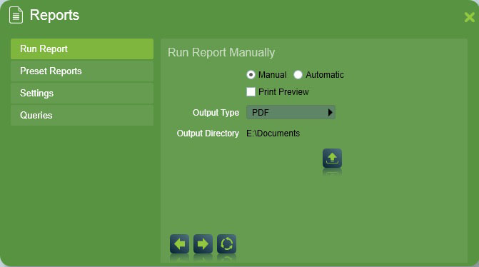 Report wizard output selection