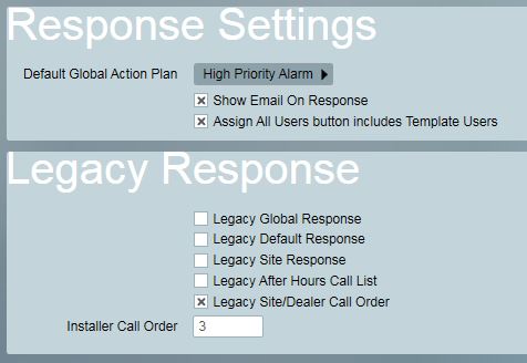 Response Settings