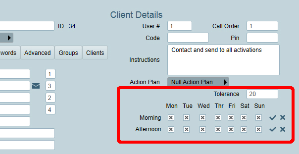 Individual Alarm Tolerance for Open Out Of Hours