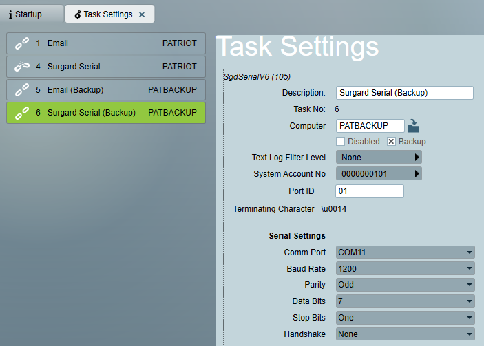 Backup Receiver Task