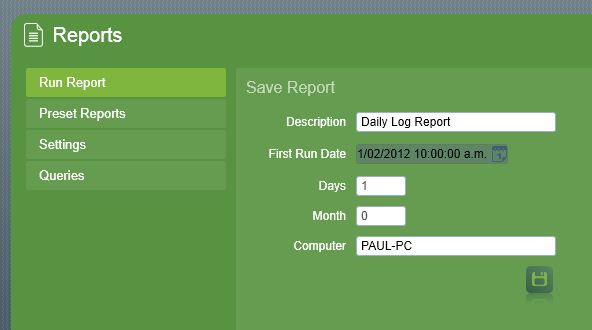 Preset Reports Settings