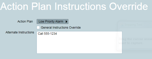 Override Instructions