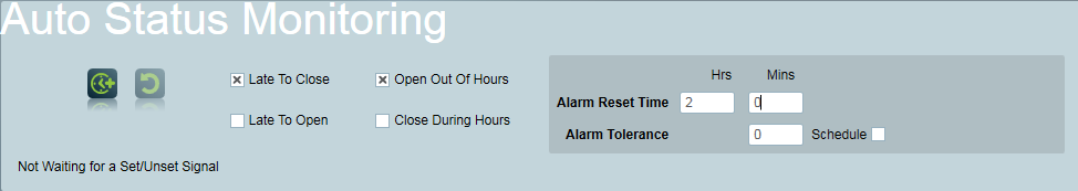 Auto Status Monitoring Alarm Options