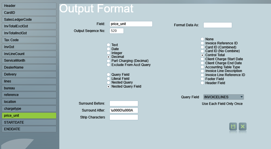 Billing query field