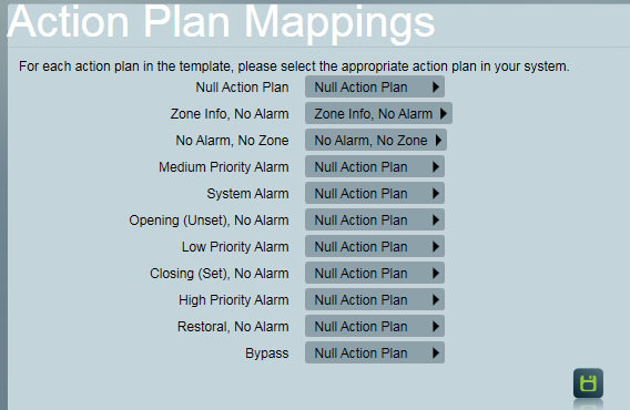 Action Plan Mappings screenshot