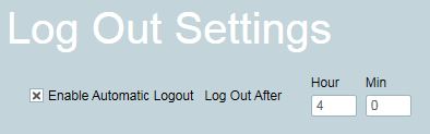 Automatic Logout Settings