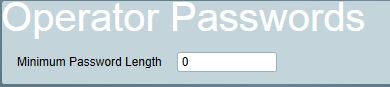 Operator Passwords