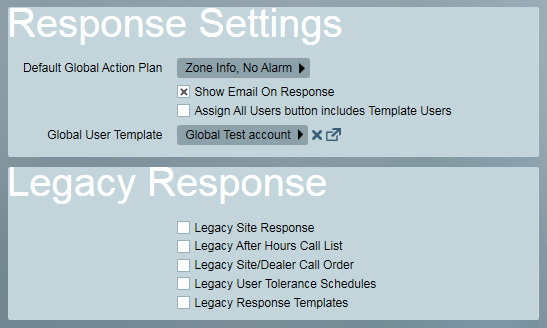 Response Settings