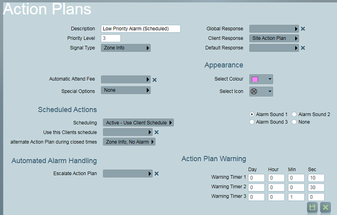 Action Plan Scheduling setup