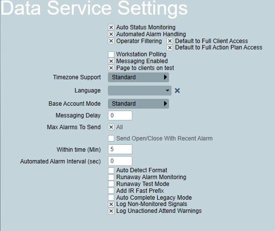 Data Service Settings