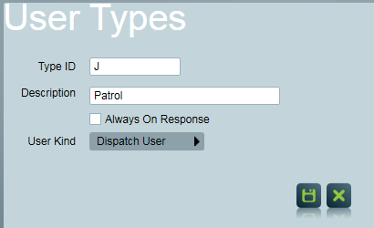 Dispatch user type