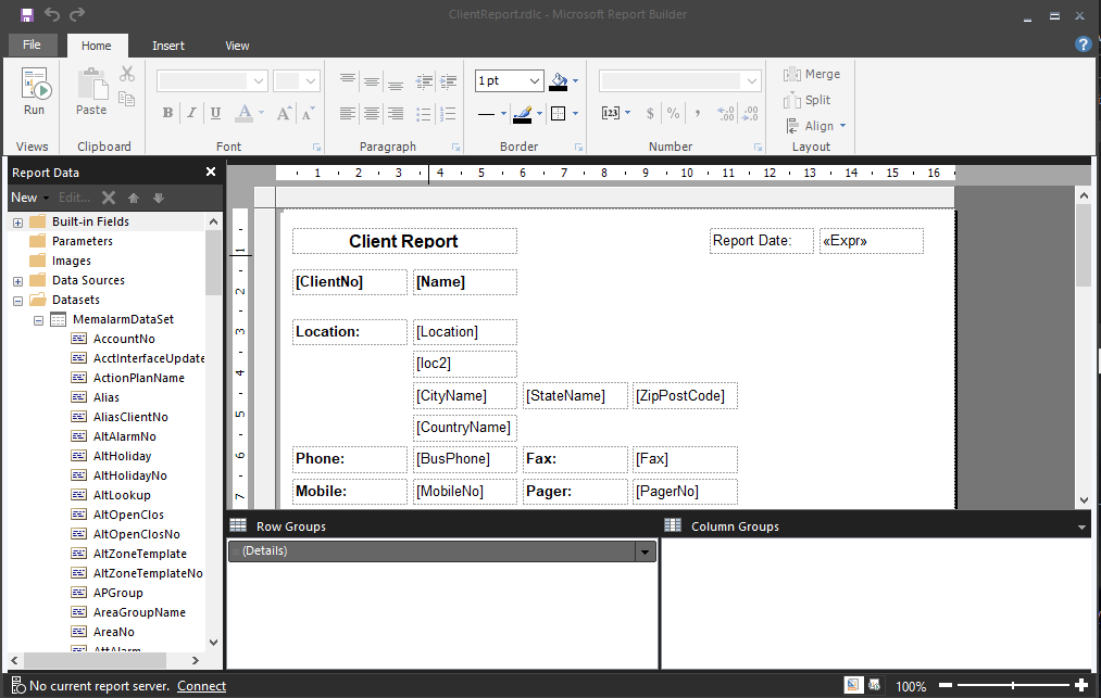 Report Builder UI