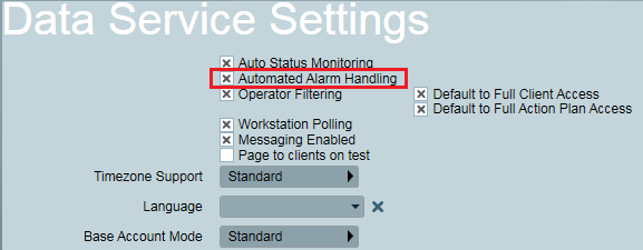 Data Service Settings