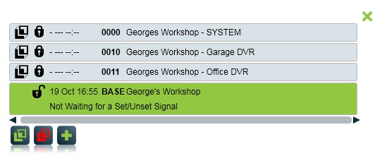 Dual monitored account area list