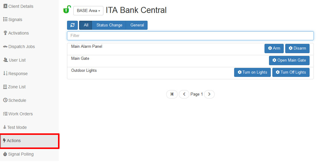 ICA Panel Actions