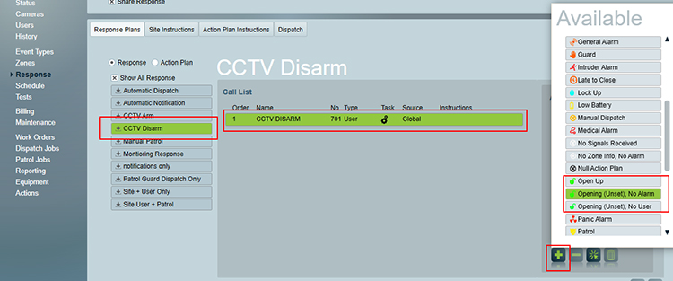 Disarm Response Plan