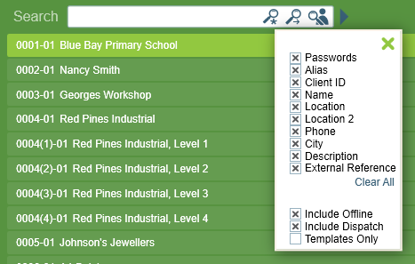 Right click search fields.