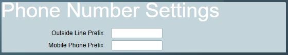 Phone number settings