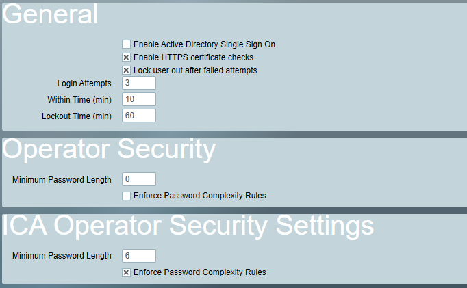 Security Settings